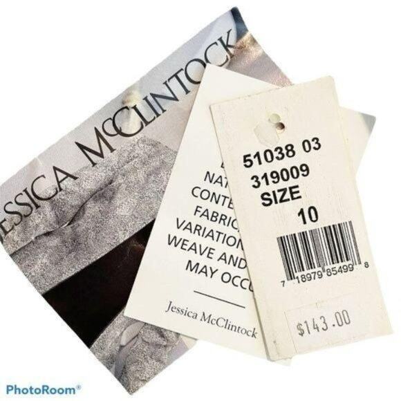 Vintage 1980s Jessica McClintock Floral Strapless Dress Fit & Flare 10 NWT - Picture 9 of 9